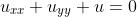 u_{xx}+u_{yy}+u=0