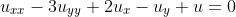 u_{xx}-3u_{yy}+2u_x-u_y+u=0