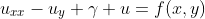 u_{xx}-u_{y}+\gamma u=f(x,y)