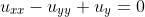 u_{xx}-u_{yy}+u_y=0