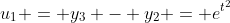 u_1 = y_3 - y_2 = e^{t^2}