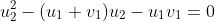 u_2^2-(u_1+v_1)u_2-u_1v_1=0