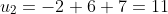 u_2=-2+6+7=11