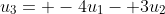 u_3= -4u_1- 3u_2