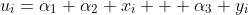u_i=\alpha_1+\alpha_2 x_i + \alpha_3 y_i