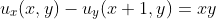 u_x(x,y)-u_y(x+1,y)=xy