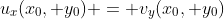 u_x(x_0, y_0) = v_y(x_0, y_0)