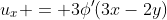 u_x = 3\phi'(3x-2y)