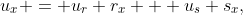 u_x = u_r r_x + u_s s_x,\;(1a)