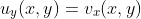 u_y(x,y)=v_x(x,y)