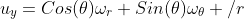 u_y=Cos(\theta)\omega_r+Sin(\theta)\omega_\theta /r