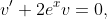 v'+2e^xv=0,