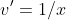 v'=1/x