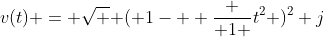 v(t) = \sqrt { ( 1-  \frac { 1 }{t^2} )^2} j