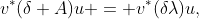 v^*(\delta A)u = v^*(\delta\lambda)u,