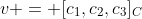 v = [c_1,c_2,c_3]_C