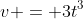v = 3t^3