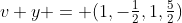 v+y = (1,-\tfrac12,1,\tfrac52)