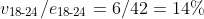 v_{\text{18-24}}/e_{\text{18-24}}=6/42=14\%