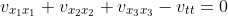 v_{x_1x_1}+v_{x_2x_2}+v_{x_3x_3}-v_{tt}=0
