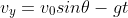 v_{y}=v_{0}sin\theta-gt