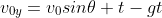 v_0_y=v_0sin\theta t-gt