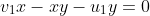 v_1x-xy-u_1y=0