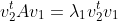 v_2^tAv_1=\lambda_1v_2^tv_1