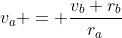 v_a = \frac{v_b r_b}{r_a}