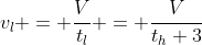 v_l = \frac{V}{t_l} = \frac{V}{t_h+3}