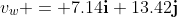 v_w = 7.14\textbf{i}+13.42\textbf{j}