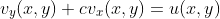 v_y(x,y)+cv_x(x,y)=u(x,y)