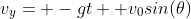 v_y= -gt+ v_0sin(\theta)