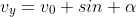v_y=v_0 sin \alpha