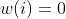 w(i)=0