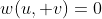 w(u, v)=0