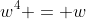 w^4 = w