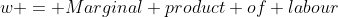 w = Marginal product of labour