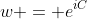 w = e^{iC}