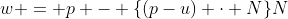 w = p - \{(p-u) \cdot N\}N