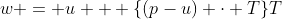w = u + \{(p-u) \cdot T\}T