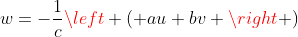 w=-\frac{1}{c}\left ( au+bv \right )