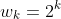 w_{k}=2^{k}