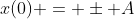 x(0) = \pm A~cos(0) = \pm A = l_0 - L