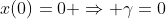 x(0)=0 \Rightarrow \gamma=0