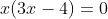 x(3x-4)=0