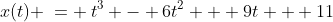 x(t) \:= \:t^3 - 6t^2 + 9t + 11
