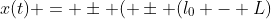 x(t) = \pm ( \pm (l_0 - L)~cos( \omega t)