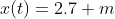 x(t)=2.7 m