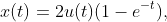 x(t)=2u(t)(1-e^{-t}),
